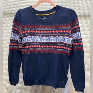 TOMMY HILFIGER FAIR ISLE ELBOW PATCH SWEATER